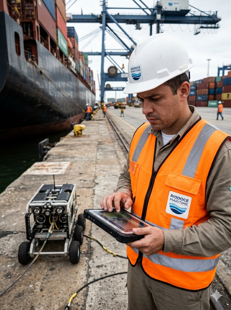 Equipe Rio Doce Maritime em operação de campo no Espírito Santo, Brasil